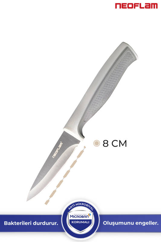 Fika Microban Soyma Bıçağı 8Cm, Gri - 3