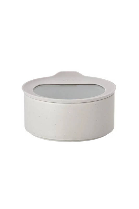 Fika One Seramik Saklama Kabı 600Ml Buz Beyaz - 1