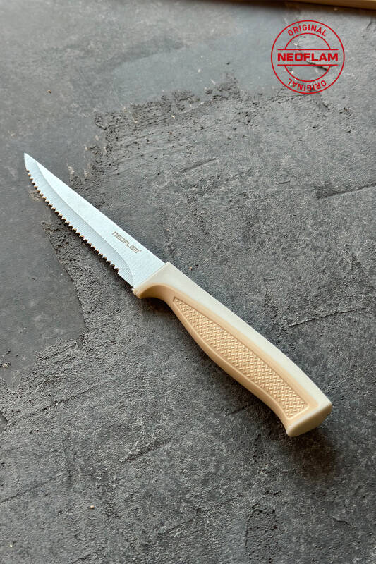 Fika Tırtıklı Steak Bıçağı,11 Cm Bej - 1
