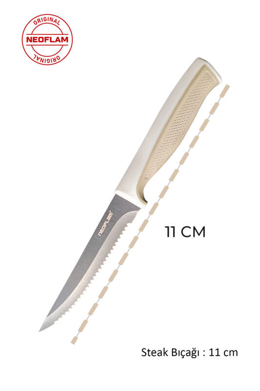 Fika Tırtıklı Steak Bıçağı,11 Cm Bej - 3