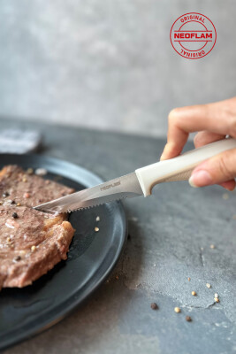 Fika Tırtıklı Steak Bıçağı,11 Cm Bej - 4
