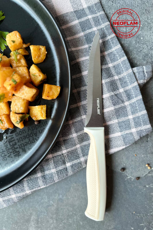 Fika Tırtıklı Steak Bıçağı,11 Cm Bej - 5