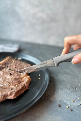 Fika Tırtıklı Steak Bıçağı,11 Cm Gri - 5