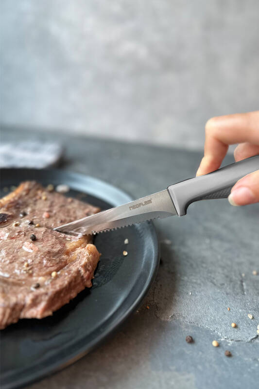 Fika Tırtıklı Steak Bıçağı,11 Cm Gri - 5