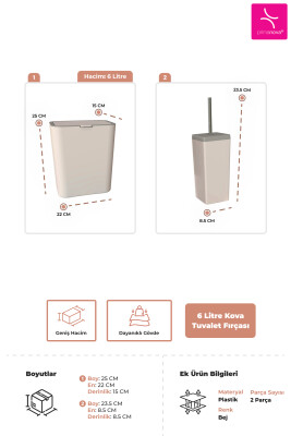 Flip 2'li Banyo Seti - Bej - 3