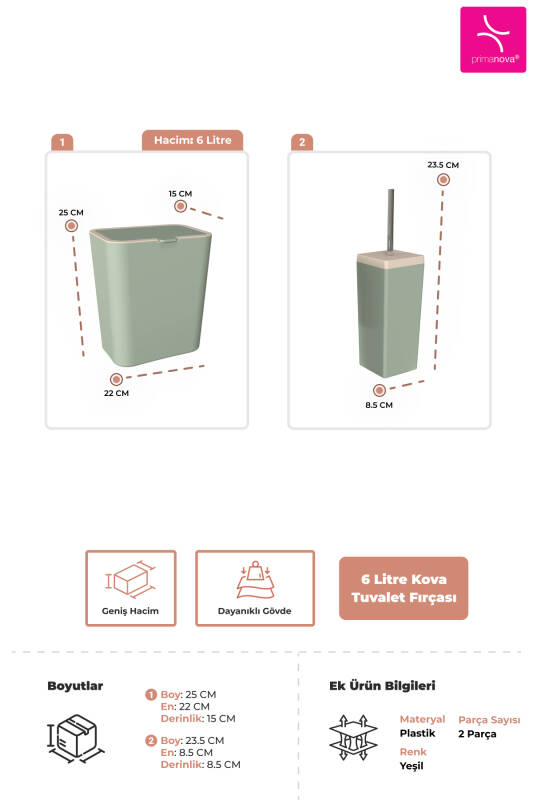 Flip 2'li Banyo Seti - Yeşil - 3