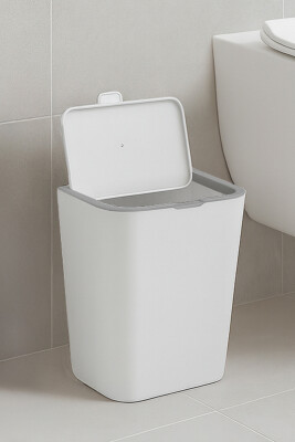 Flip 6 LT Banyo Mutfak Tezgah Üstü Çöp kovası - Beyaz - 5