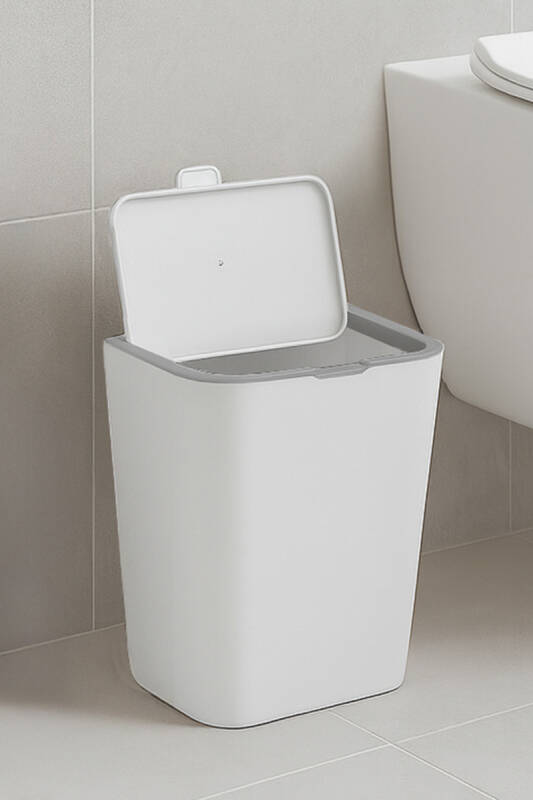 Flip 6 LT Banyo Mutfak Tezgah Üstü Çöp kovası - Beyaz - 5