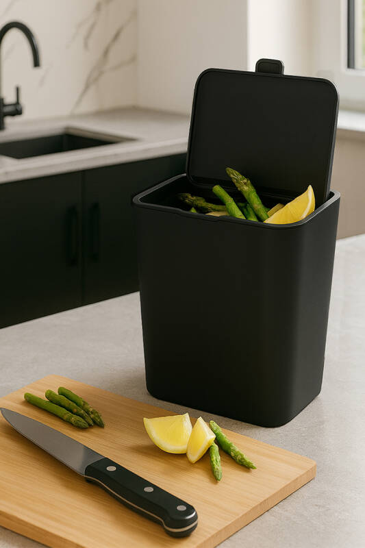 Flip Banyo Mutfak Tezgah Üstü Çöp kovası - Siyah - 1