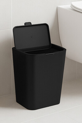 Flip Banyo Mutfak Tezgah Üstü Çöp kovası - Siyah - 5