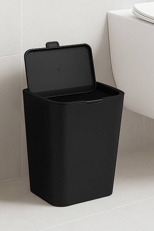 Flip Banyo Mutfak Tezgah Üstü Çöp kovası - Siyah - 5