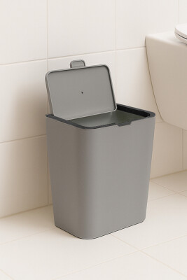 Flip Banyo Mutfak Tezgah Üstü Çöp kovası - Gri - 5