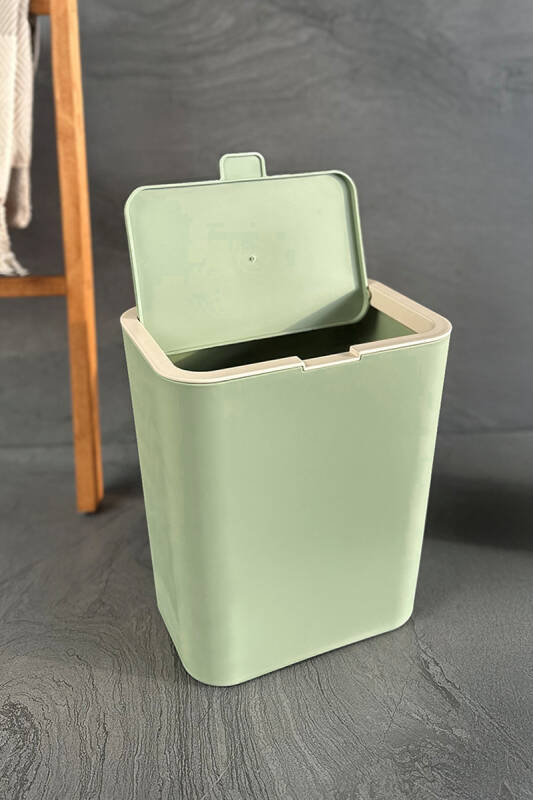 Flip Banyo Mutfak Tezgah Üstü Çöp kovası - Yeşil - 2