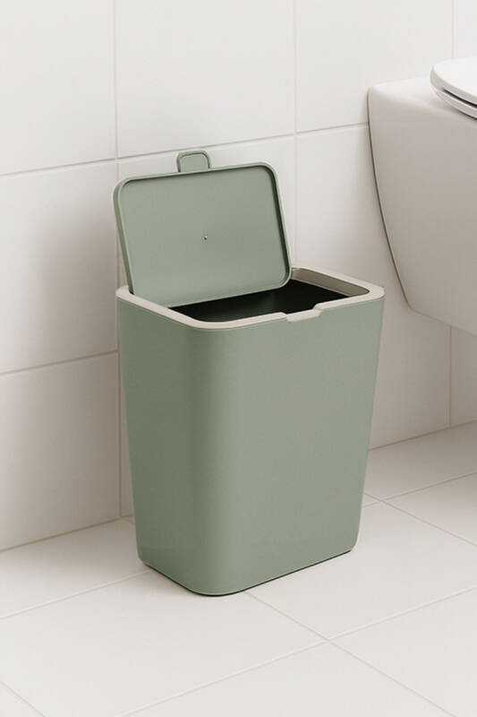 Flip Banyo Mutfak Tezgah Üstü Çöp kovası - Yeşil - 5