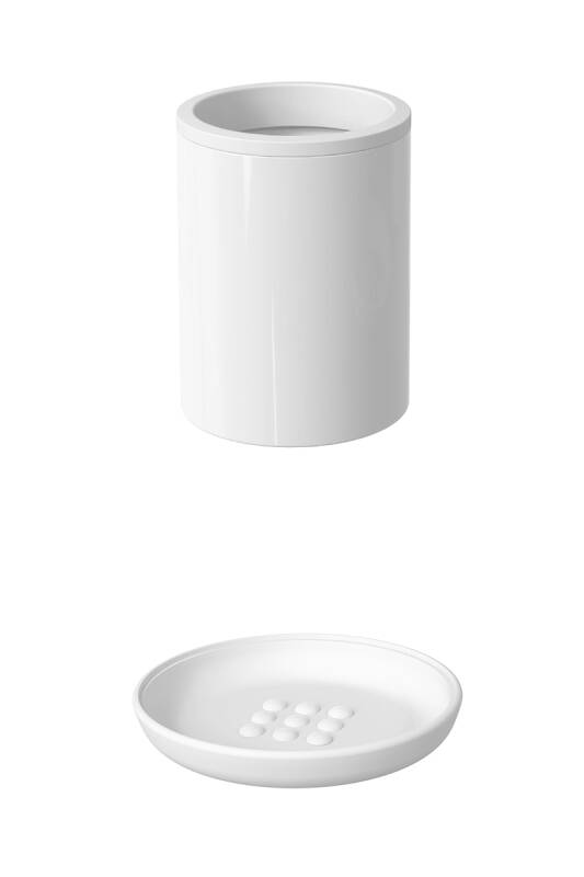 Flores Banyo Seti + Yapışkanlı Raf - Beyaz - 8