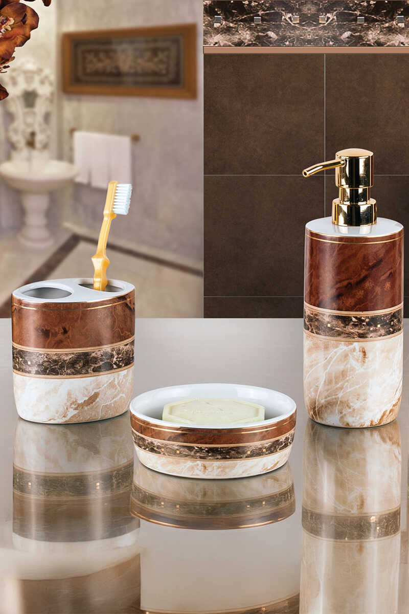 Garnsey 3'lü Banyo Seti - Bordo