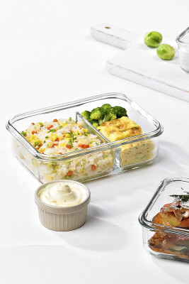 Glasslock Dikdörtgen 2'li Cam Saklama Kabı 920 ML - Glasslock (1)