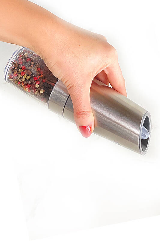 Gravity Paslanmaz Çelik Otomatik Tuz & Karabiber Öğütücü Pilli - Metalik - 6