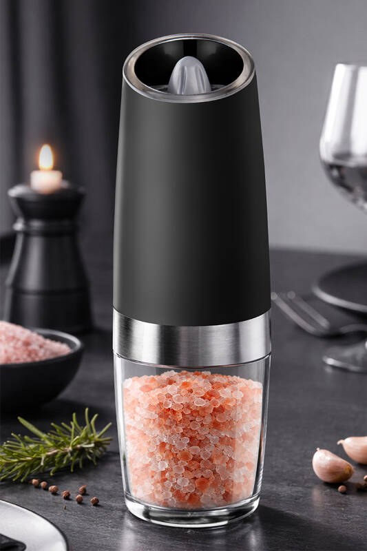 Gravity Paslanmaz Çelik Otomatik Tuz & Karabiber Öğütücü Pilli - Siyah - 1