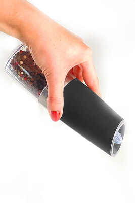 Gravity Paslanmaz Çelik Otomatik Tuz & Karabiber Öğütücü Pilli - Siyah - 6