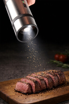 Gravity Paslanmaz Çelik Otomatik Tuz & Karabiber Öğütücü Şarjlı - Metalik - 5