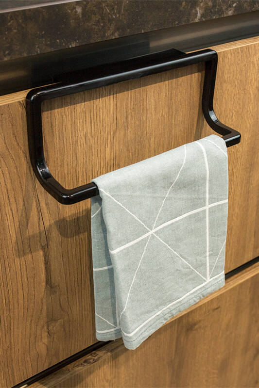 Mutfak Banyo Havlu Askısı-Siyah 2'Li Set - 2