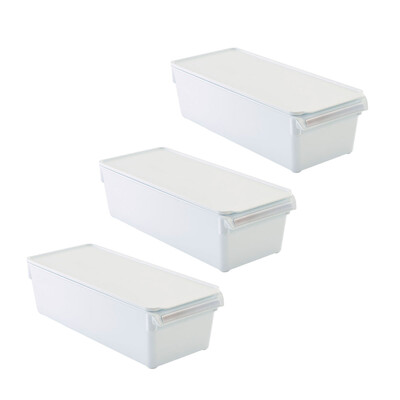 Buzdolabı Içi Organizer Dolap Içi Düzenleyici Saklama Kabı 360*150*100 Mm Beyaz 3 Lü - 2