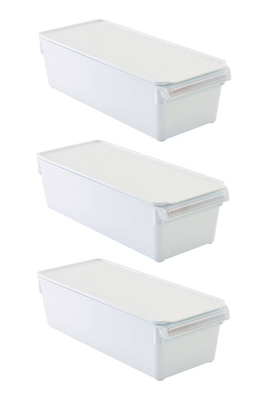 Buzdolabı Içi Organizer Dolap Içi Düzenleyici Saklama Kabı 360*150*100 Mm Beyaz 3 Lü - 1