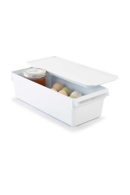 Buzdolabı Içi Organizer Dolap Içi Düzenleyici Saklama Kabı 360*150*100 Mm Beyaz 3 Lü - 2
