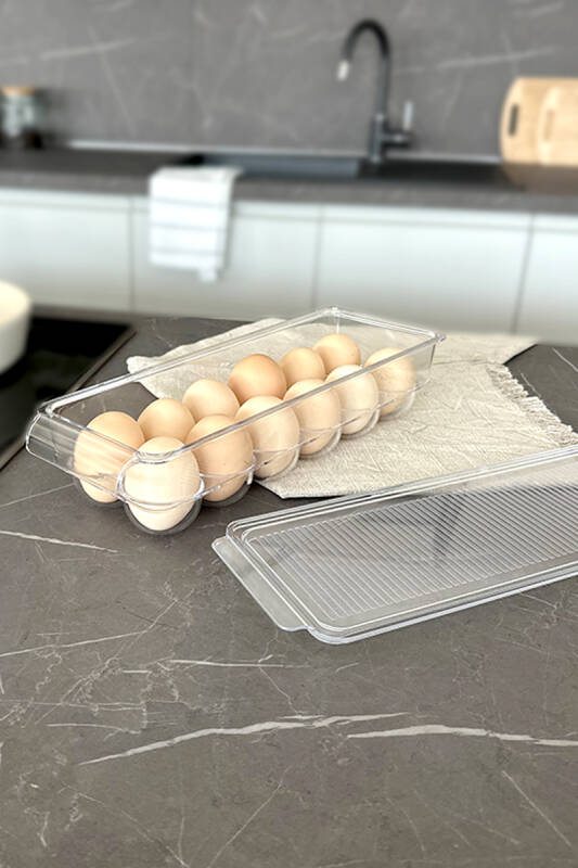 Kapaklı Yumurta Saklama Kabı - Şeffaf - 2