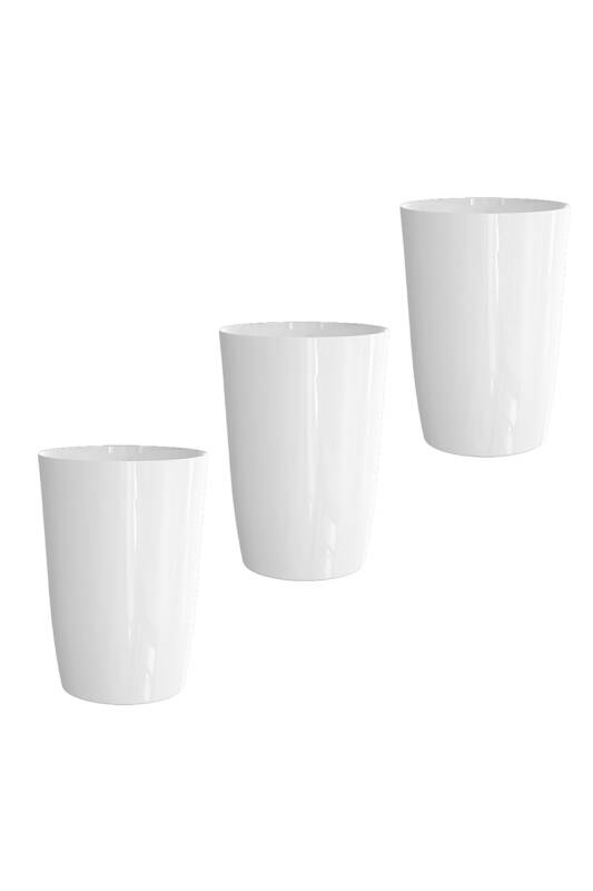 Kapaksız Kova Banyo Mutfak Ofis -Beyaz 3Lü Set - 1