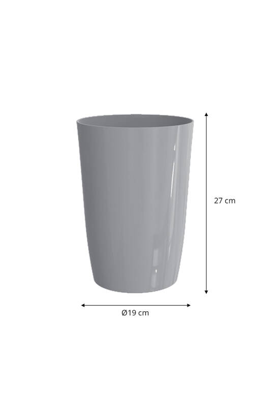 Kapaksız Kova 3'lü Set Gri - Banyo Mutfak Ofis - 3