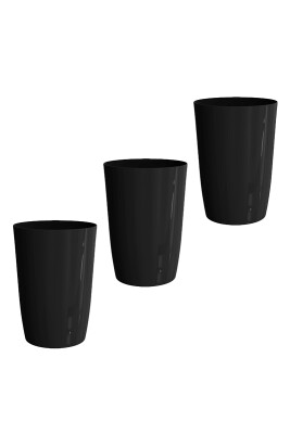 Kapaksız Kova 3'lü Set Siyah - Banyo Mutfak Ofis - Primanova