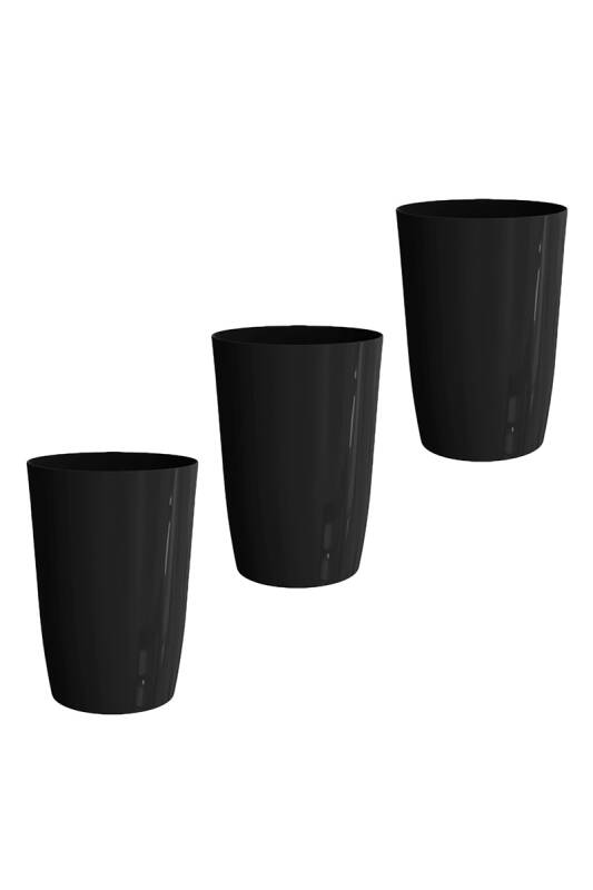Kapaksız Kova 3'lü Set Siyah - Banyo Mutfak Ofis - 1