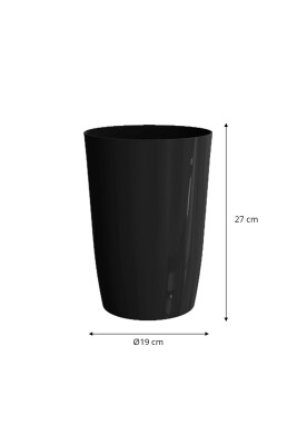 Kapaksız Kova 3'lü Set Siyah - Banyo Mutfak Ofis - 3