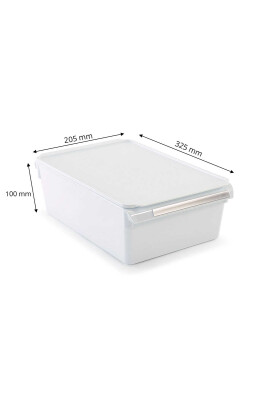 Kapaklı Buzdolabı Içi Organizer Dolap Içi Düzenleyici Saklama Kabı 325*205*100 Mm Beyaz 6'Lı - 3