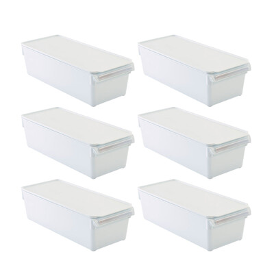 Kapaklı Buzdolabı Içi Organizer Dolap Içi Düzenleyici Saklama Kabı 360*150*100 Mm Beyaz 6 Lı - 4