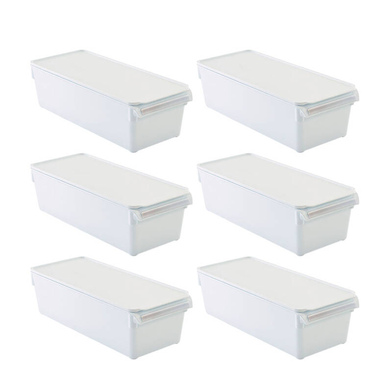 Kapaklı Buzdolabı Içi Organizer Dolap Içi Düzenleyici Saklama Kabı 360*150*100 Mm Beyaz 6 Lı - 4