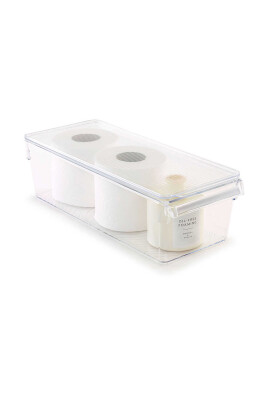 Kapaklı Buzdolabı Içi Organizer Dolap Içi Düzenleyici Saklama Kabı 360*150*100 Mm Şeffaf 6Lı - 4