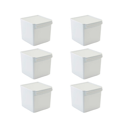 Kapaklı Buzdolabı Içi Organizer Dolap Içi Düzenleyici Saklama Kabı 165*178*160Mm Beyaz 6 Lı - 4
