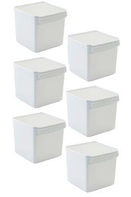 Kapaklı Buzdolabı Içi Organizer Dolap Içi Düzenleyici Saklama Kabı 165*178*160Mm Beyaz 6 Lı - Primanova
