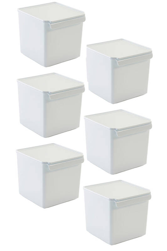Kapaklı Buzdolabı Içi Organizer Dolap Içi Düzenleyici Saklama Kabı 165*178*160Mm Beyaz 6 Lı - 1