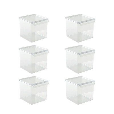 Kapaklı Buzdolabı Içi Organizer Dolap Içi Düzenleyici Saklama Kabı 165*178*160Mm Şeffaf 6 Lı - 4