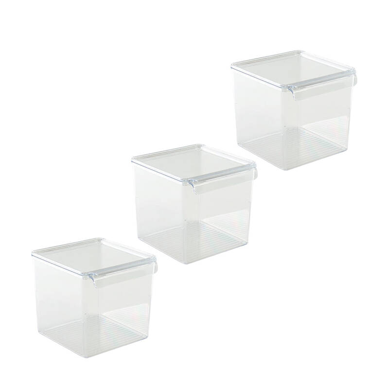 Kapaklı Buzdolabı Içi Organizer Dolap Içi Düzenleyici Saklama Kabı 165*178*160Mm Şeffaf 3 Lü - 3