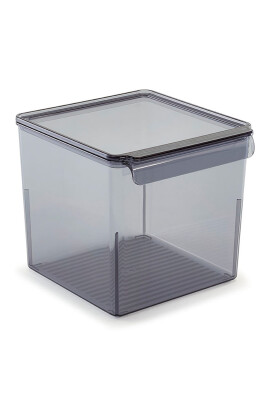 Kapaklı Buzdolabı Içi Organizer Dolap Içi Düzenleyici Saklama Kabı 165*178*160Mm Şeffaf Siyah 3Lü - 2