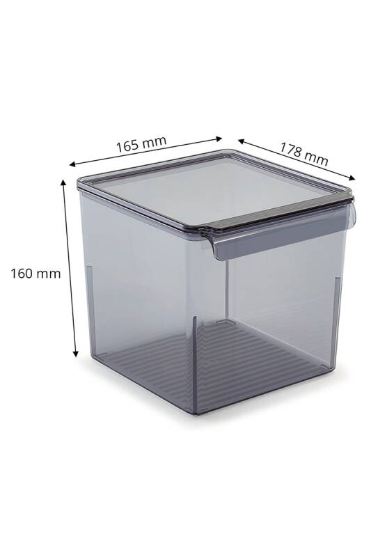 Kapaklı Buzdolabı Içi Organizer Dolap Içi Düzenleyici Saklama Kabı 165*178*160Mm Şeffaf Siyah 3Lü - 4