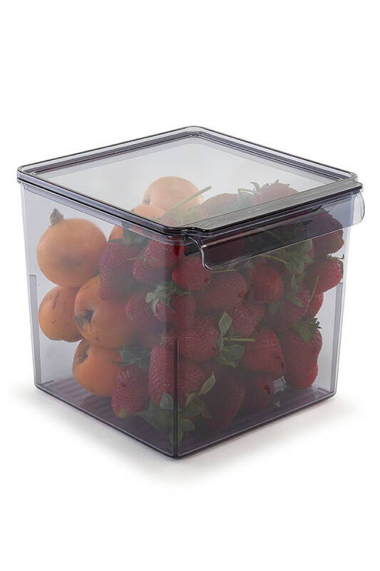 Kapaklı Buzdolabı Içi Organizer Dolap Içi Düzenleyici Saklama Kabı 165*178*160Mm Şeffaf Siyah 6Lı - 3