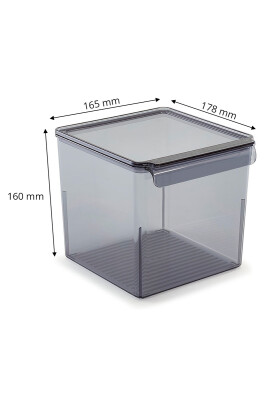 Kapaklı Buzdolabı Içi Organizer Dolap Içi Düzenleyici Saklama Kabı 165*178*160Mm Şeffaf Siyah 6Lı - 4