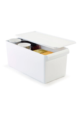 Kapaklı Buzdolabı Içi Organizer Dolap Içi Düzenleyici Saklama Kabı 165*355*160Mm Beyaz 3Lü - 5