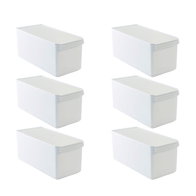 Kapaklı Buzdolabı Içi Organizer Dolap Içi Düzenleyici Saklama Kabı 165*355*160Mm Beyaz 6 Lı - 5